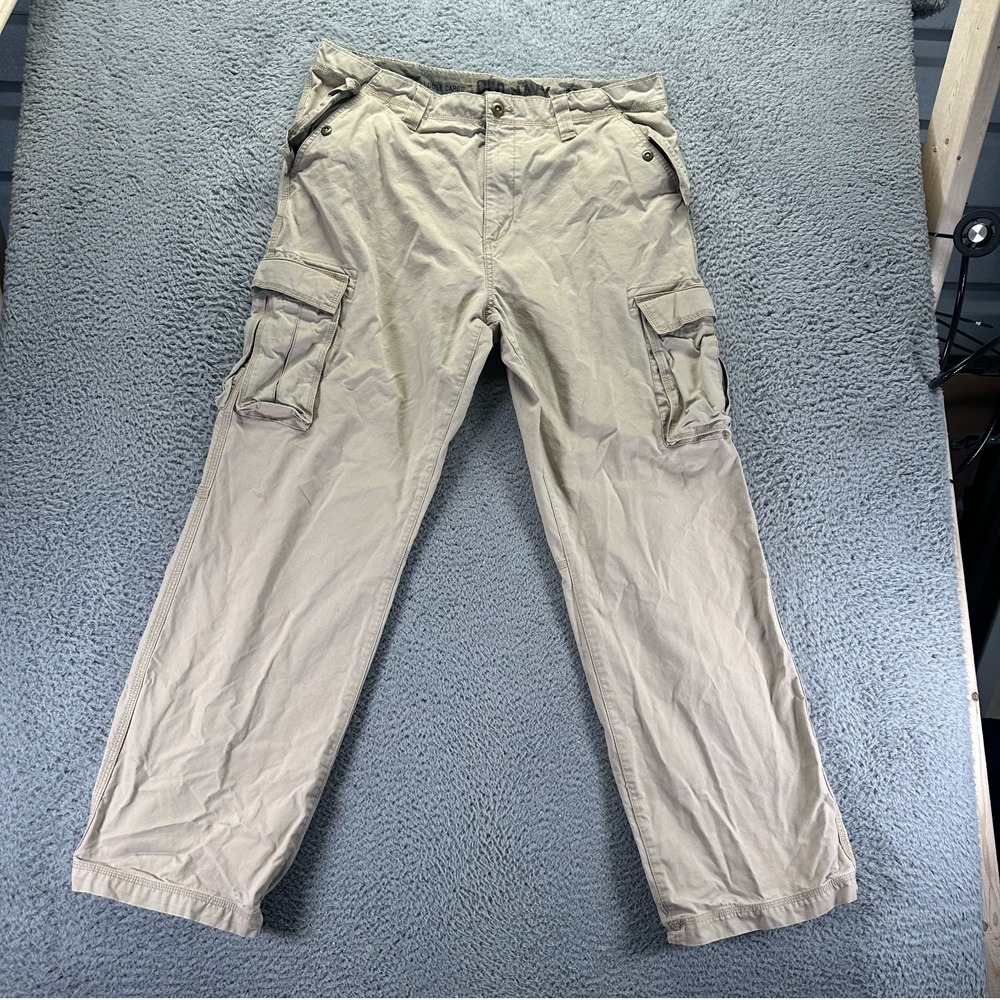 Vintage Old Navy Pant Men's 38x34 Beige Cotton Cargo Straight Leg Workwear Baggy